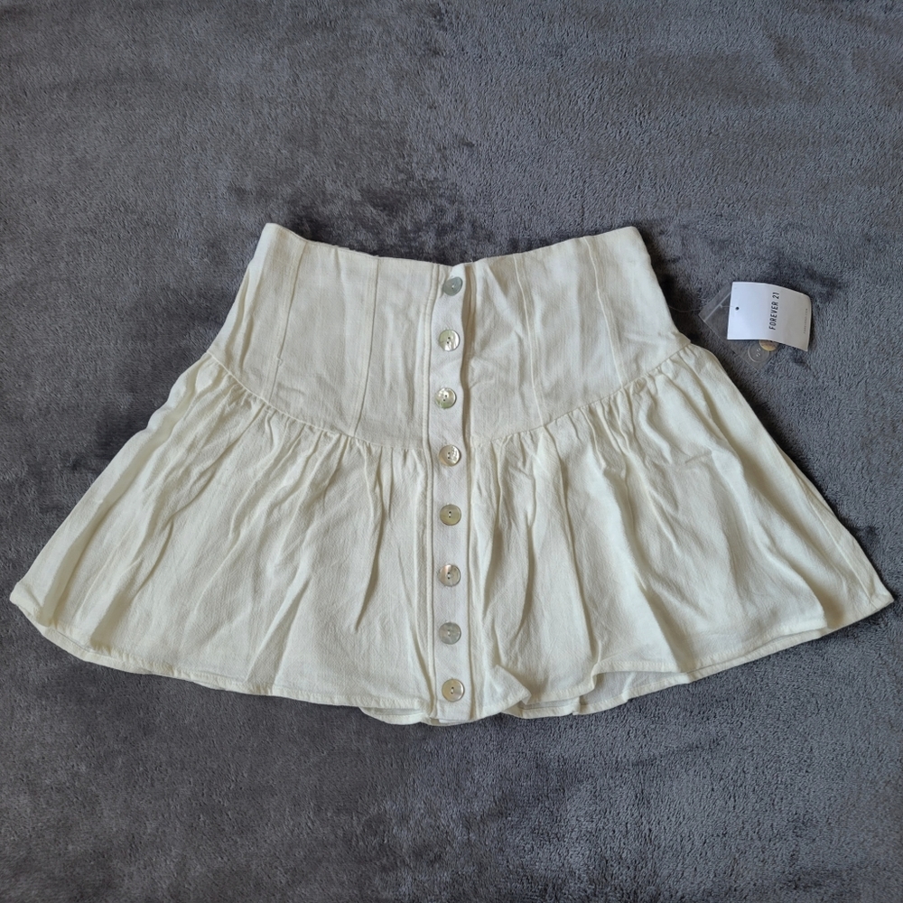 forever 21 white mini skirt